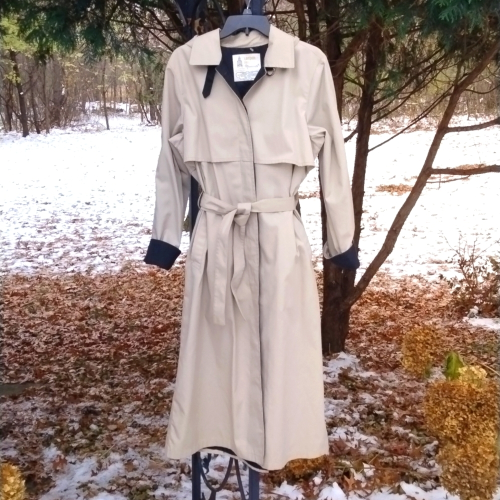 London Fog Tan Beige Brown Trench Coat size 14. GUC
